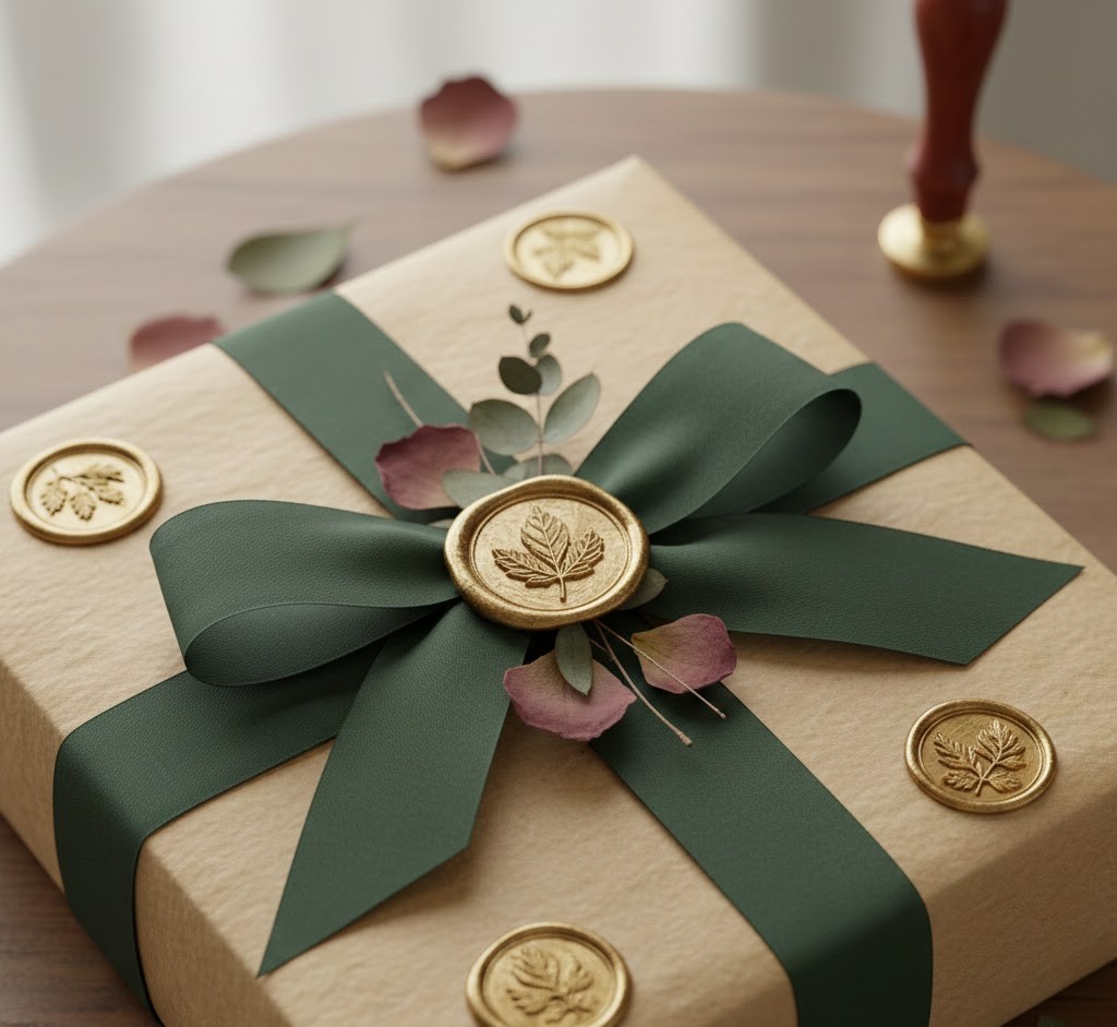 Paket med vaxsigill och botaniska element